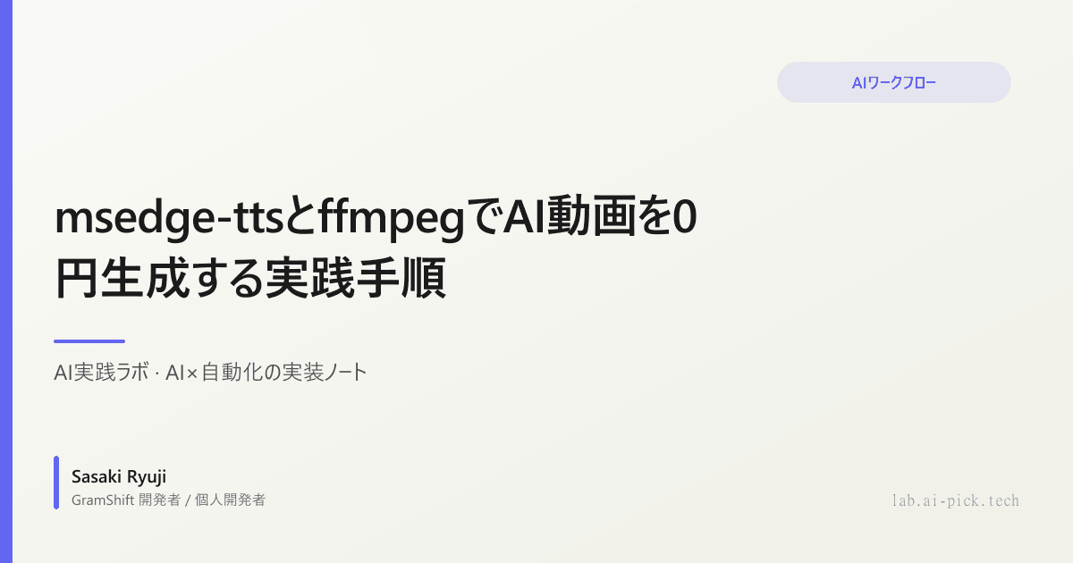 msedge-ttsとffmpegでAI動画を0円生成する実践手順