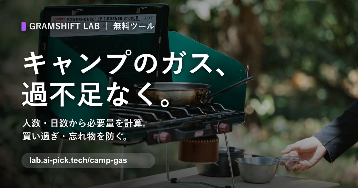 キャンプ ガス消費量